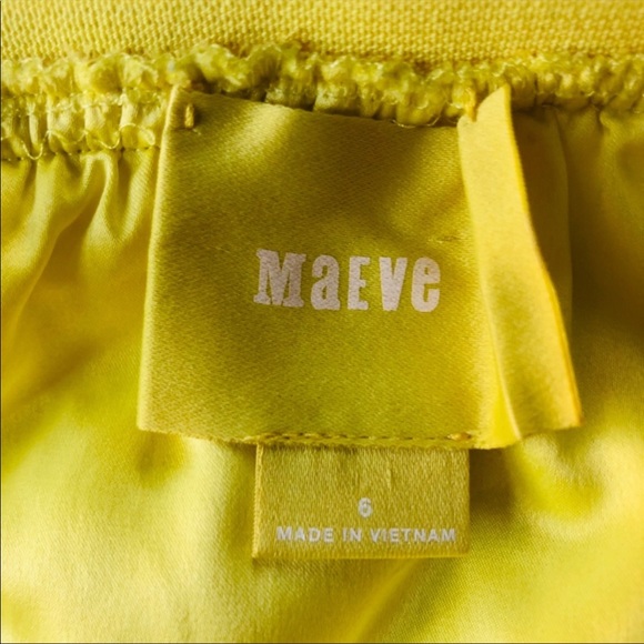 Anthropologie Maeve Eyelet A-line Yellow Skirt 6 - Picture 3 of 8